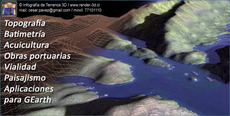 render 3d topografia batimetria acuicultura