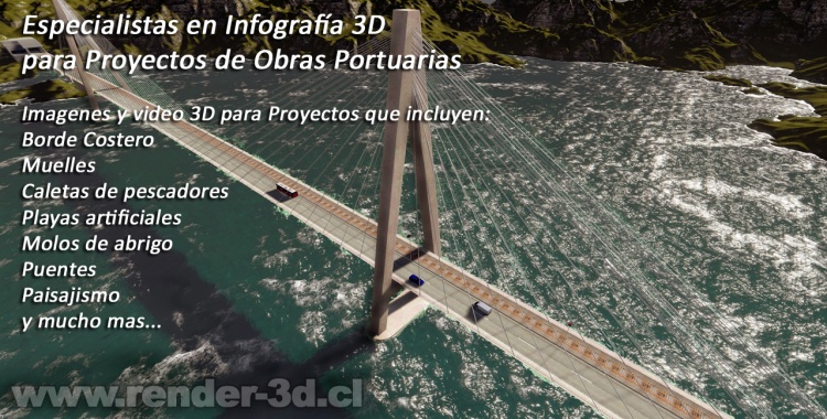 render 3d obras portuarias